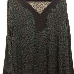 Michael Kors long sleeve emerald cheetah shirt